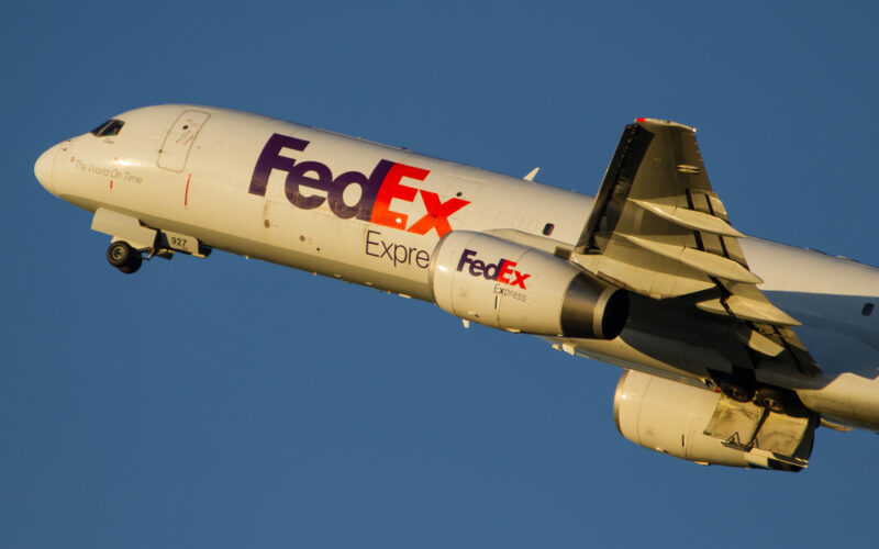 Vienna,,Austria,-,October,31,2018:,Fedex,Boeing,757,Freighter