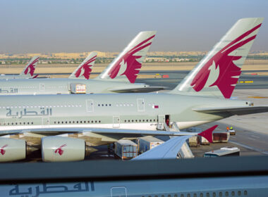 Doha,,Qatar,-17,Jun,2019-,View,Of,Airplanes,From,Qatar