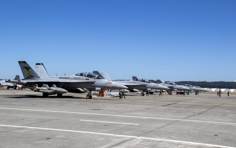 US Navy EA-18G Growlers at Naval Air Station Whidbey Island